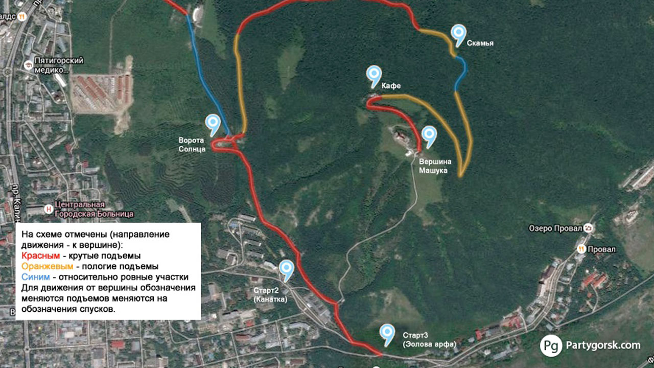 Терренкуры в пятигорске карта маршрутов